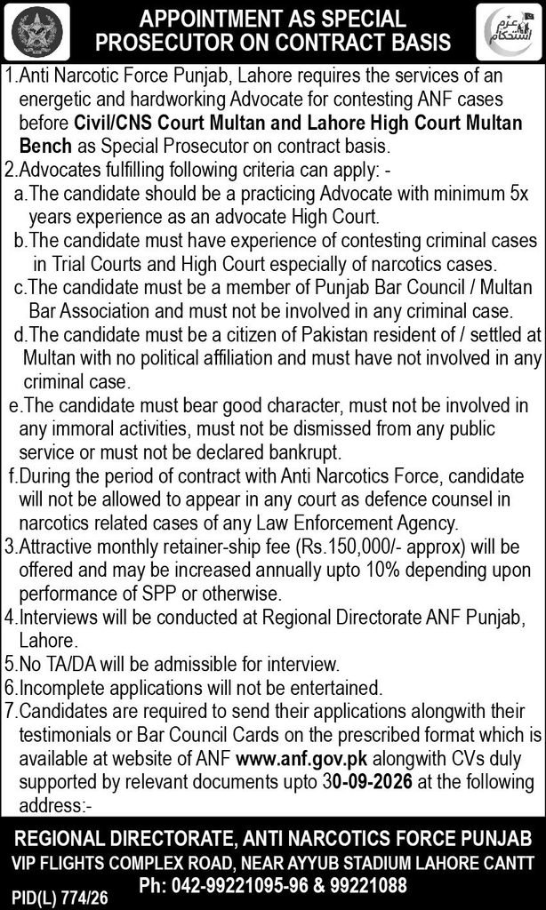 ANF Special Prosecutor Jobs