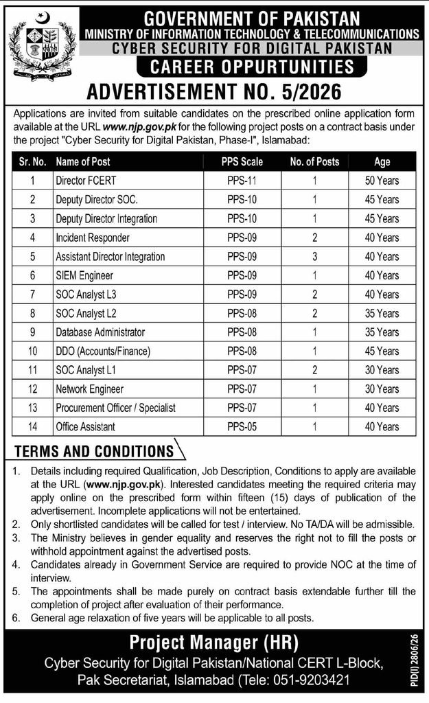 Ministry of IT Jobs 2026