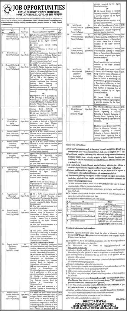 PFSA Forensic Science Jobs
