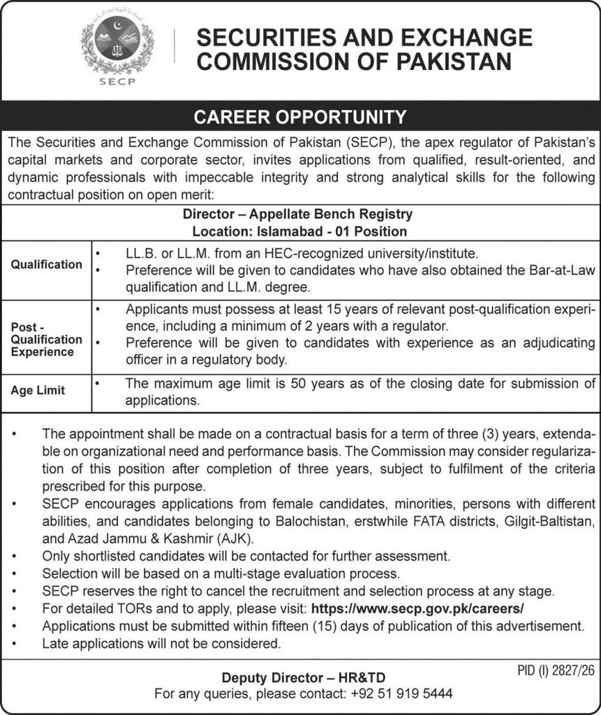 SECP Director Jobs 2026