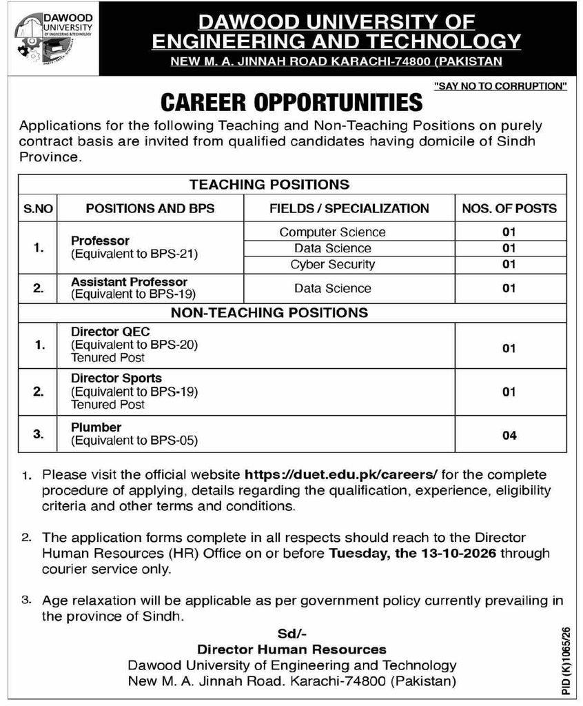 DUET Contract Jobs