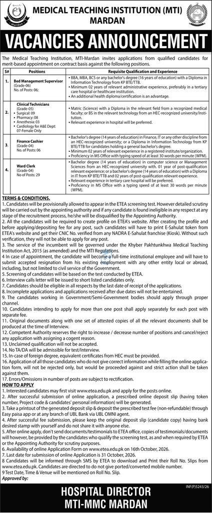 MTI Mardan Jobs