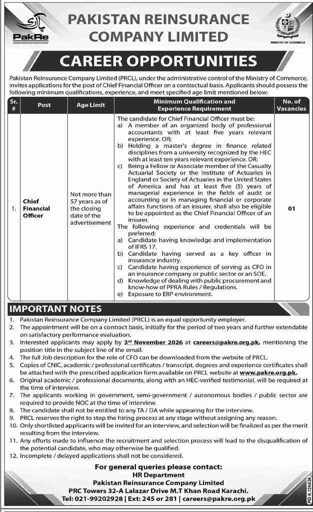 PRCL CFO Jobs