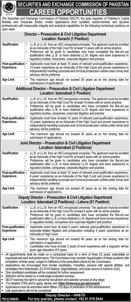 SECP Legal & Director Jobs