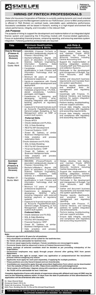 State Life FinTech Jobs