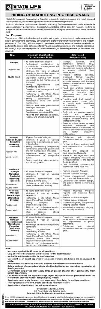 State Life Marketing Jobs